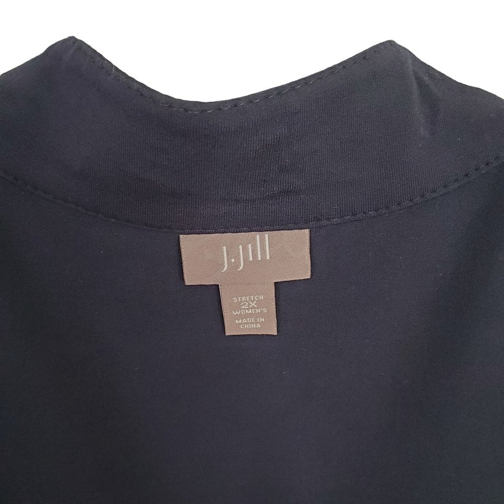 J Jill Size 2X Vest Jacket Duster Jersey Knit Flowing Layer Draped Open Front - Picture 6 of 7